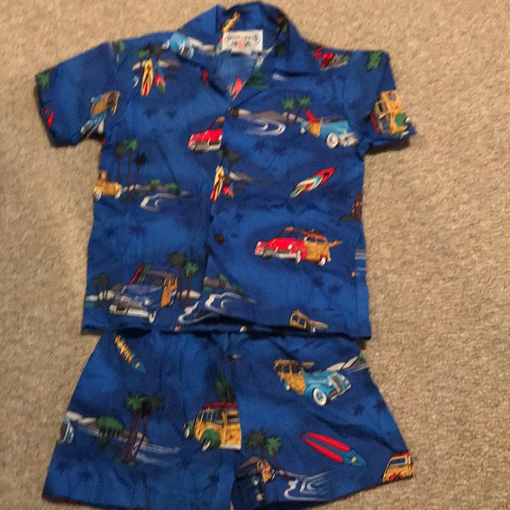 Hawaiian boys shirt and shorts set